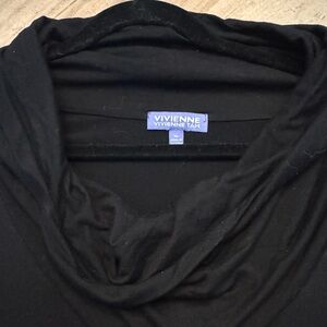 Vivienne Tam Elegant Black Cowl Neck Spandex Tunic
